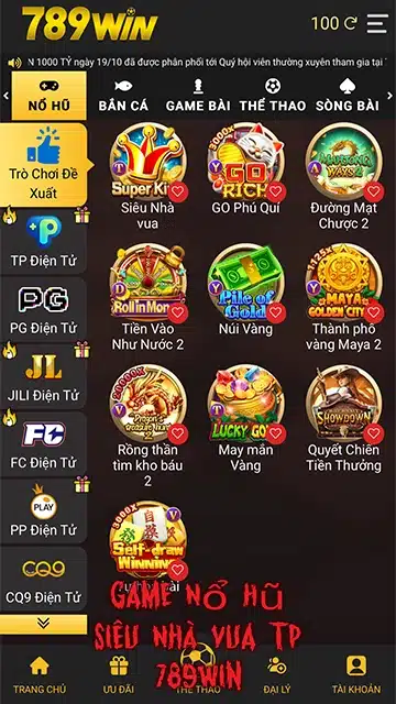 Truy Cập Game Nổ Hũ Siêu Nhà Vua TP Tại 789-win
